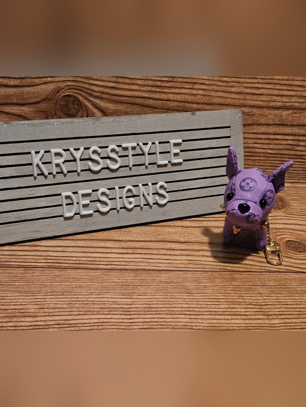Purple Pup Bag Charm Keychain – Designer Inspired Dog Accessory
